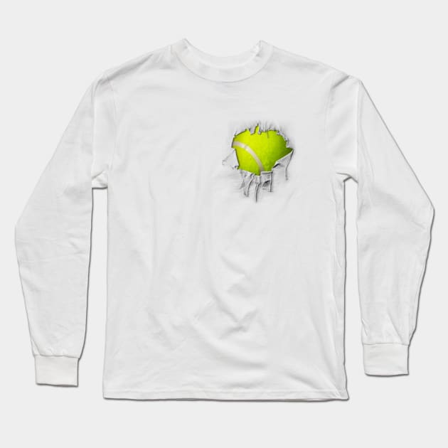 Shredded, Ripped and Torn Tennis Long Sleeve T-Shirt by eBrushDesign